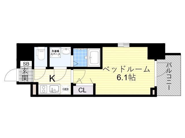 エスリードレジデンス大阪グランノースⅠ(1K/5階)の間取り写真