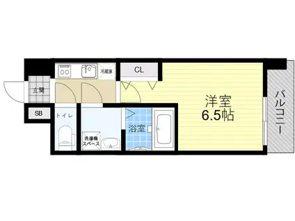 レジュールアッシュ三国本町(1K/7階)の間取り写真