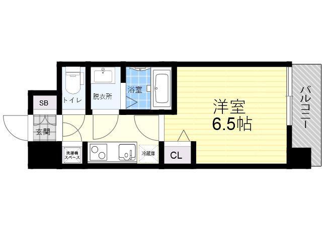 LUMINOUS三国本町(1DK/10階)の間取り写真