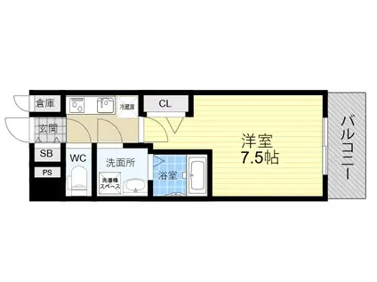 MJC大阪ファインゲート(1K/8階)の間取り写真