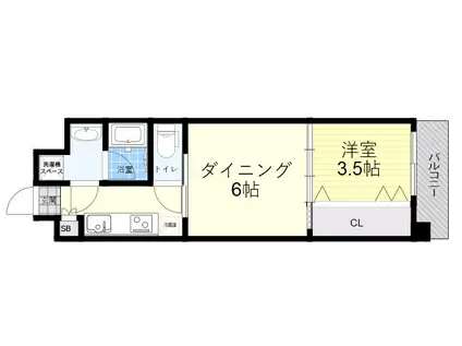 ファステート大阪マジョリティ(1DK/5階)の間取り写真