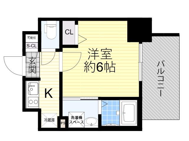 エスリードレジデンス大阪グランノースⅡ(1K/3階)の間取り写真