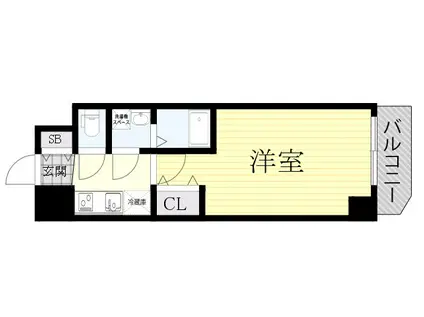 JPレジデンス大阪ウエストⅢ(1K/9階)の間取り写真