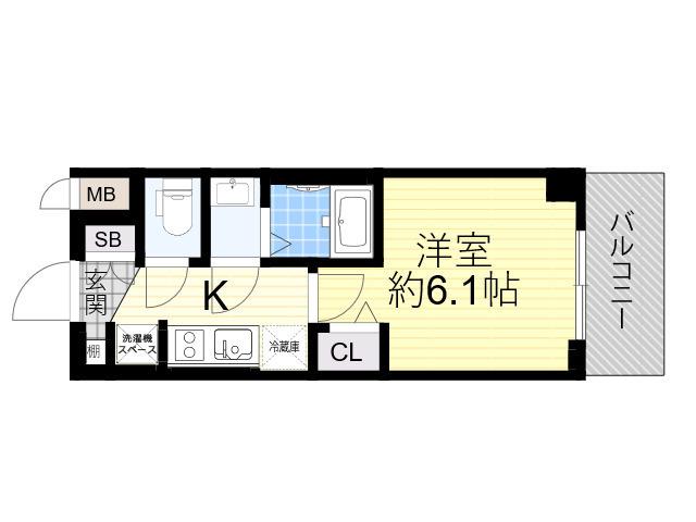 プレサンス東三国駅前グランクラス(1K/7階)の間取り写真