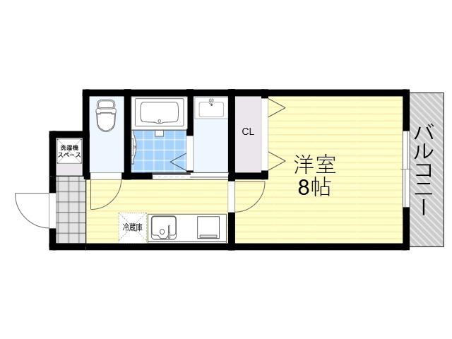 ウエストコート・新大阪(1K/3階)の間取り写真