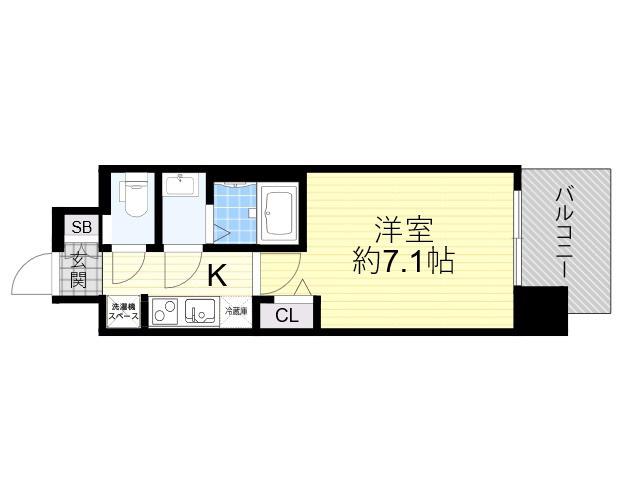 プレサンス OSAKA 姫里エンファシス(1K/10階)の間取り写真