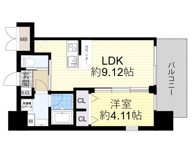 プレジオ御幣島(1LDK/2階)の間取り写真