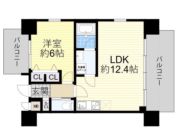 プレジオ御幣島(1LDK/13階)の間取り写真