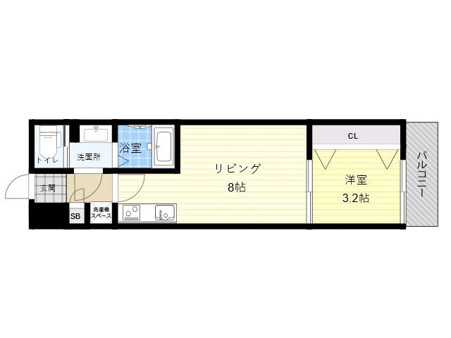 MAXIV CROS 大阪十三(1LDK/4階)の間取り写真