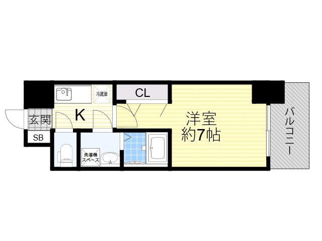 ライジングメゾン新大阪サウス(1K/8階)の間取り写真