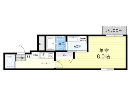 リアコート塚本(1K/3階)の間取り写真