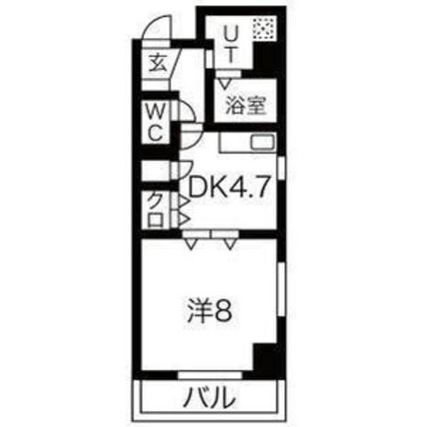 サンパティーク(1DK/6階)の間取り写真