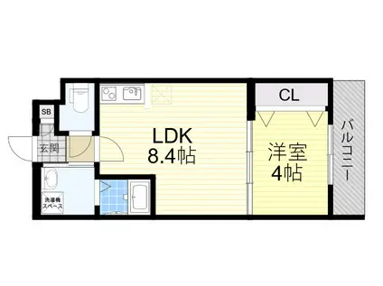 H-MAISON御幣島Ⅰ(1LDK/3階)の間取り写真
