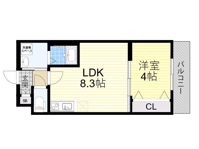 H-MAISON御幣島Ⅰ(1LDK/2階)の間取り写真