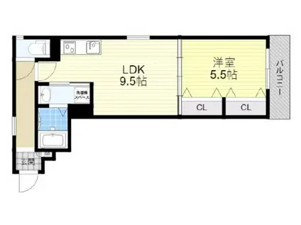 LIBRA(1LDK/3階)の間取り写真