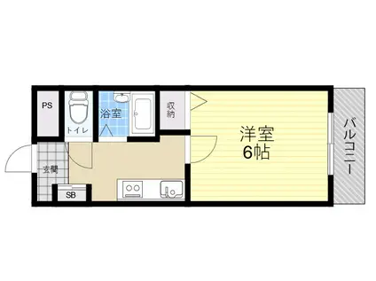 塚本TKDハウス(1K/1階)の間取り写真