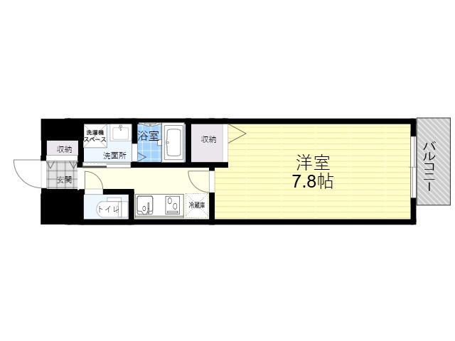 レジデンス塚本クラージュ(1K/8階)の間取り写真