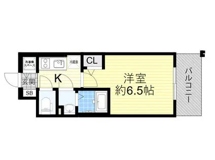 エスリード大阪デュアルゲート(1K/10階)の間取り写真