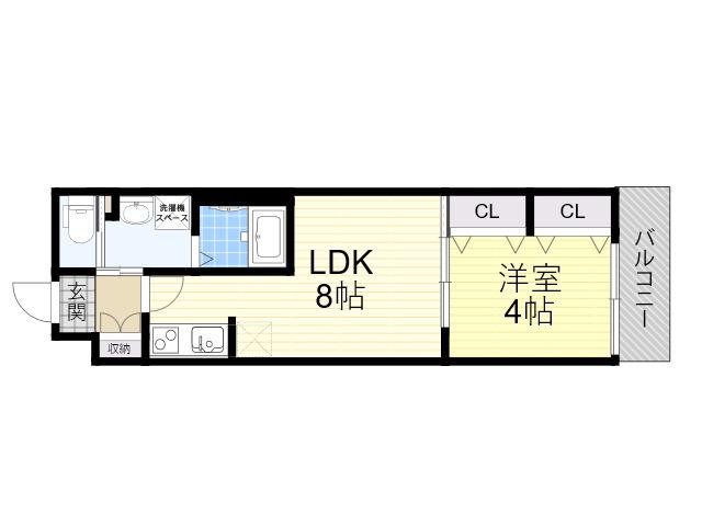 H-MAISON御幣島2(1LDK/2階)の間取り写真