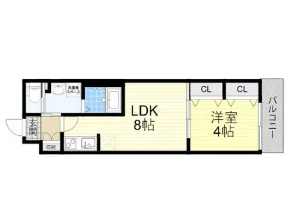H-MAISON御幣島2(1LDK/3階)の間取り写真