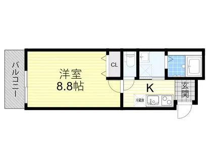 フジパレス出来島ウエスト3番館(1K/1階)の間取り写真