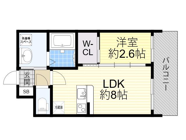 セレニテ新大阪ミラク壱番館(1LDK/10階)の間取り写真