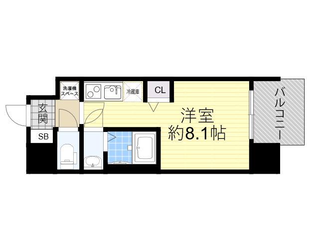 セレニテ十三ミラク(ワンルーム/7階)の間取り写真