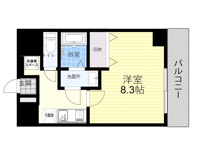 MELDIA CREST TAPP 新大阪 ウエスト(1K/3階)の間取り写真