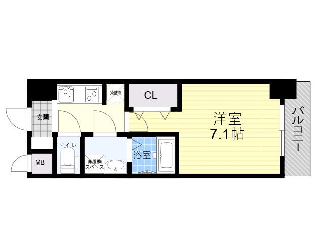 S-RESIDENCE三国ウエスト(1K/9階)の間取り写真