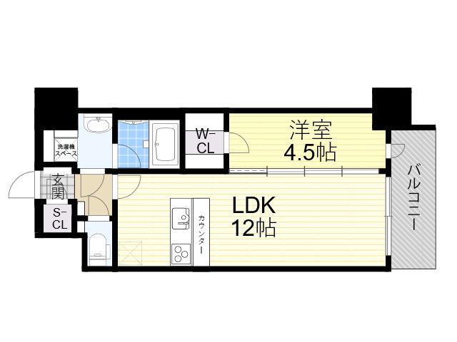 スプランディッド新大阪Ⅵ(1LDK/11階)の間取り写真