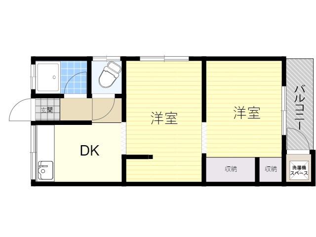 吉田文化(2DK/1階)の間取り写真