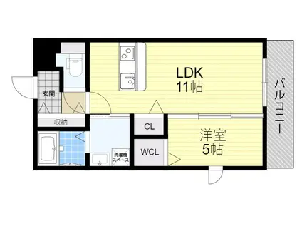 ルアーナ姫島(1LDK/2階)の間取り写真