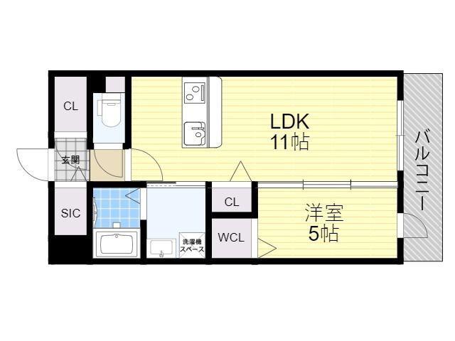 ルアーナ姫島(3LDK/5階)の間取り写真