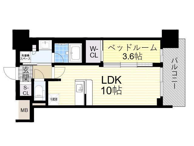 コンフォリア新大阪宮原Q(1LDK/6階)の間取り写真