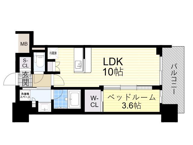 コンフォリア新大阪宮原Q(1LDK/7階)の間取り写真