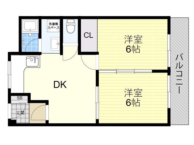 メゾンインペリアル(2DK/5階)の間取り写真