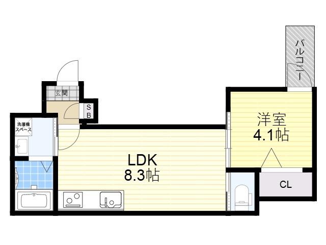 アーバンヴィラ塚本(1LDK/1階)の間取り写真