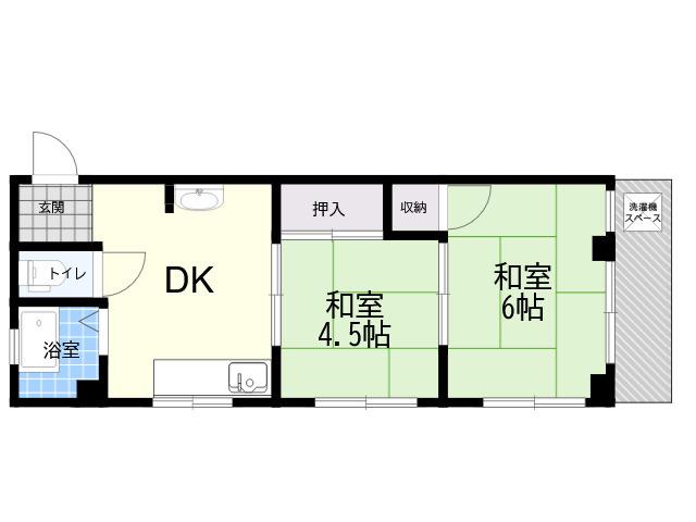 村本マンション(2DK/4階)の間取り写真