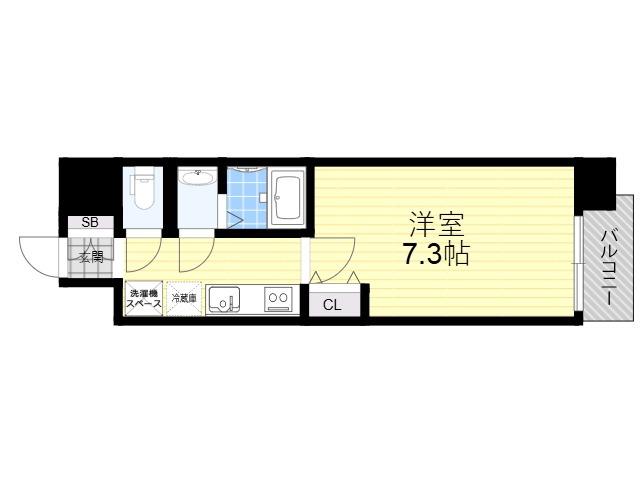 LIVIAZ SHIN-OSAKA CIEL(1K/8階)の間取り写真