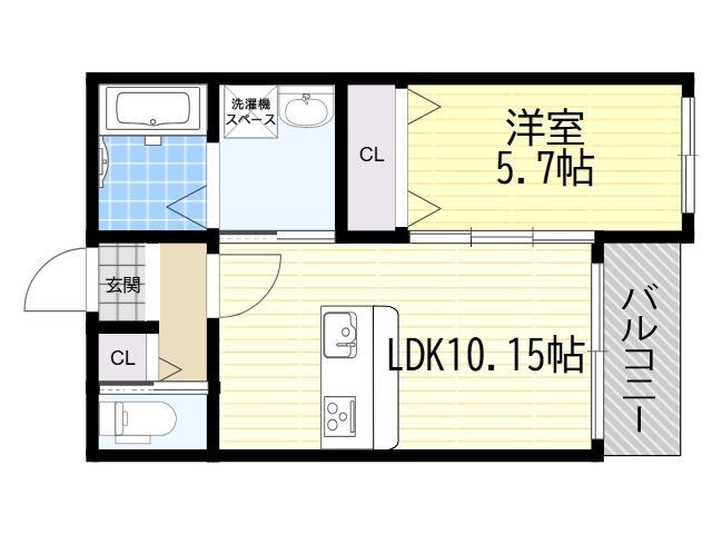 アイメゾン加島(1LDK/2階)の間取り写真