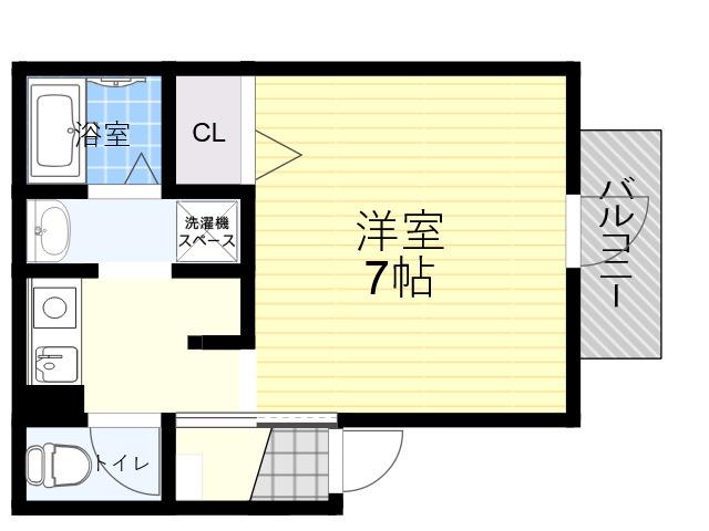 レジア三津屋南(1K/3階)の間取り写真