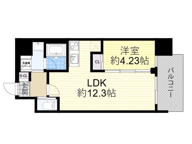 プレジオ西中島ASIAN(1LDK/12階)の間取り写真