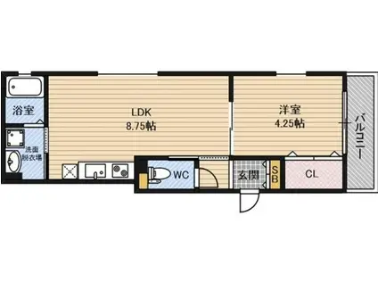 ラヴィータ姫里(1LDK/3階)の間取り写真