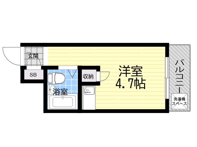 朝日プラザ塚本II(ワンルーム/4階)の間取り写真