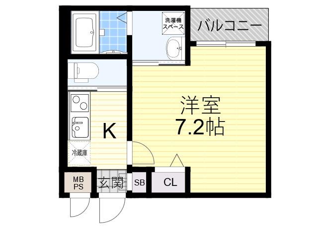 H-MAISON出来島2(1K/3階)の間取り写真