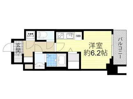 ファーストフィオーレ大阪ウエストウェルビング(ワンルーム/3階)の間取り写真