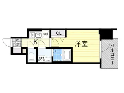 レジュールアッシュOSAKAGATEWAY(1K/5階)の間取り写真