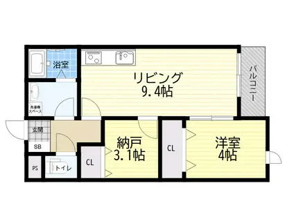 EIJU加島A(1SLDK/1階)の間取り写真