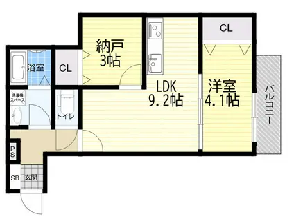 EIJU加島A(1SLDK/3階)の間取り写真