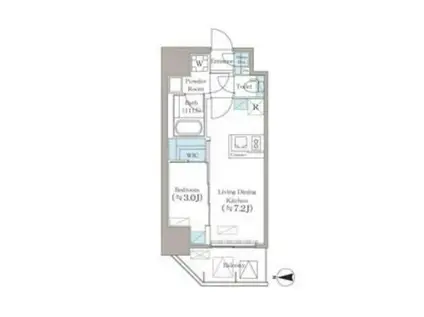 エスリードレジデンス ザ・グラン大阪ノア(1LDK/10階)の間取り写真